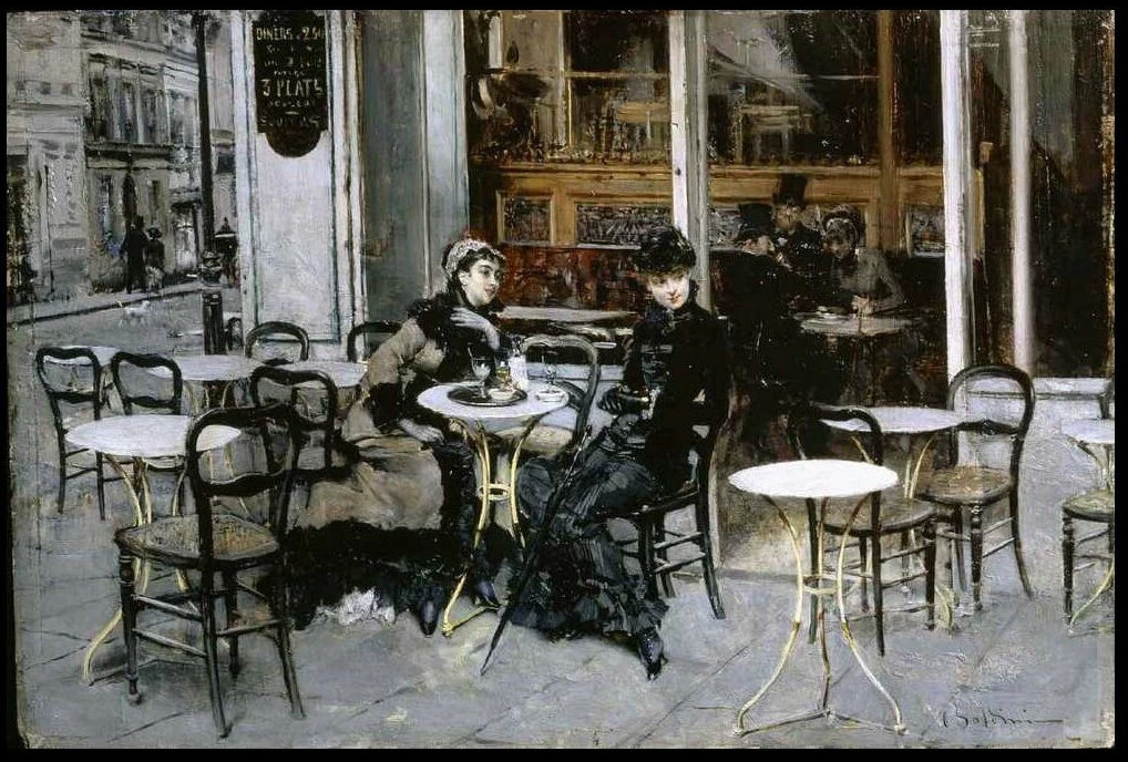 Conversazione al Caffe , 1879
